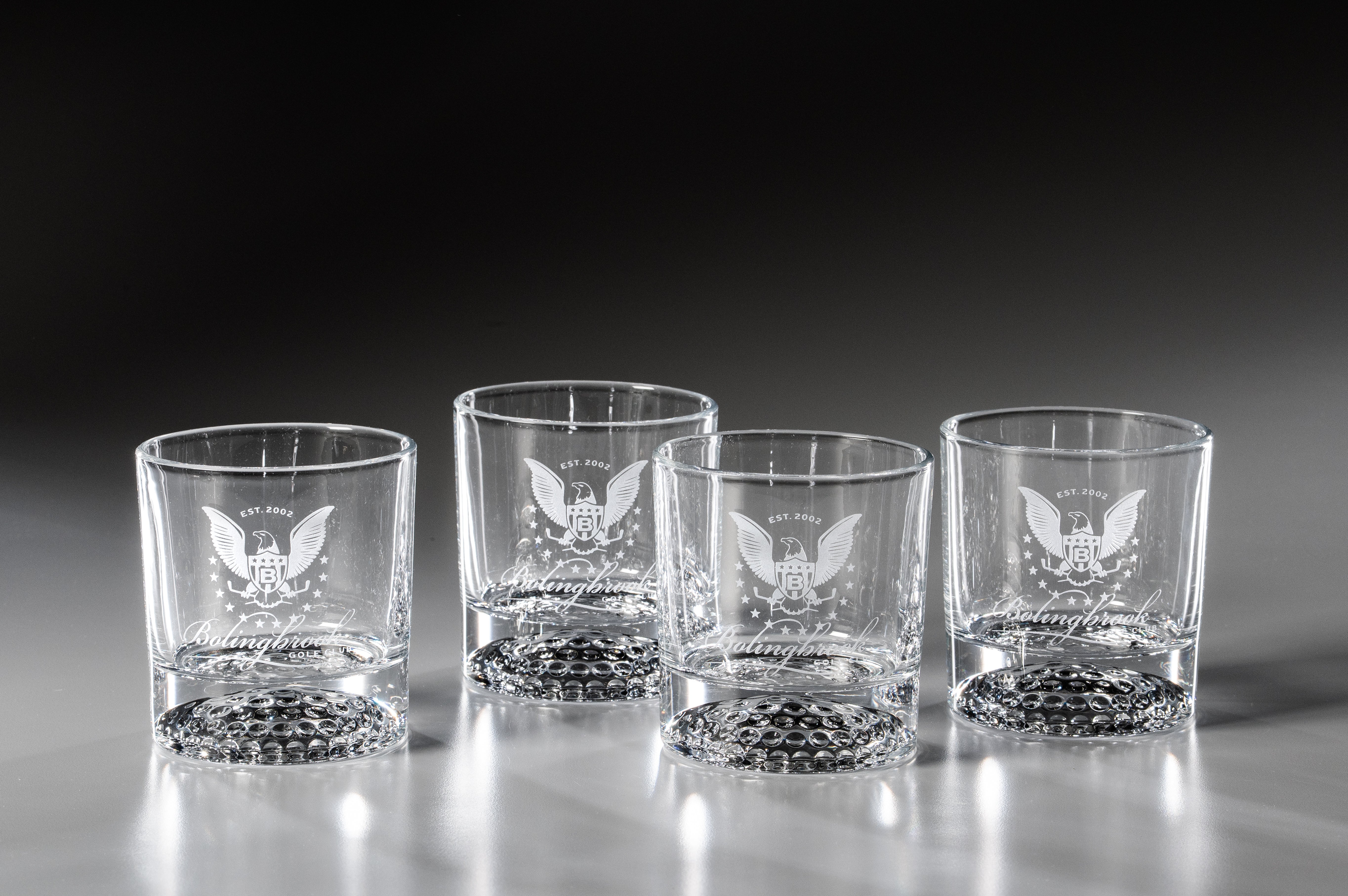 Round Golf Rocks Glass