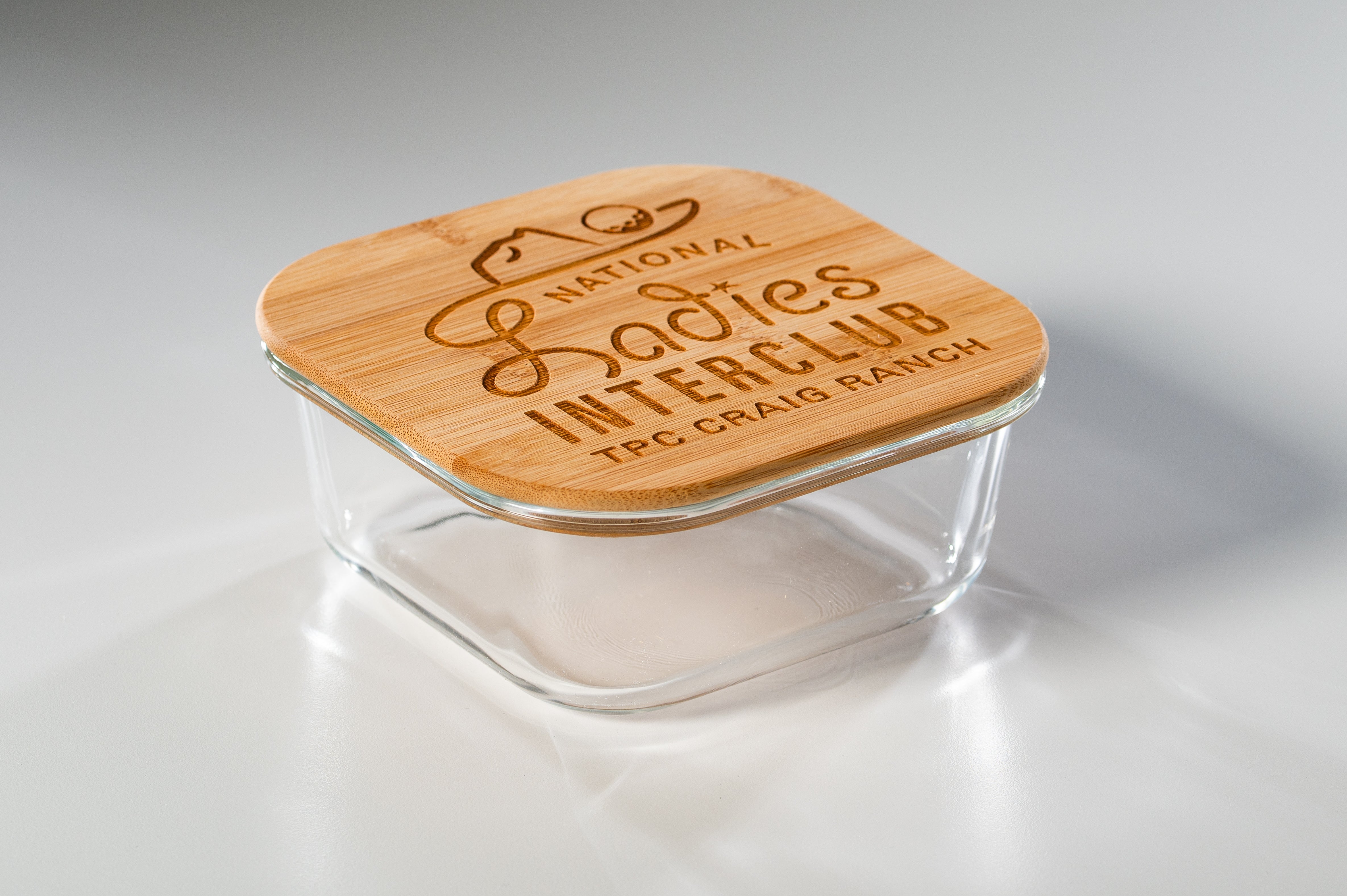 Square Glass Container with Bamboo Lid
