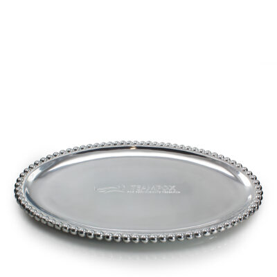 Pewter Pearled Oval Platter